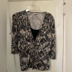 Blouse black and tan